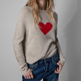 Maglia in cashmere, motivo cuore